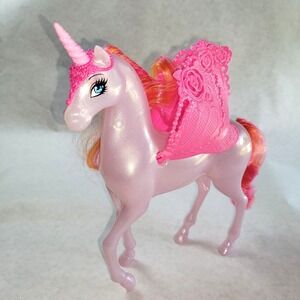 Barbie Pegasus Unicorn Pony Pink Glitter Shiny Horse Toy 2014 Collectible